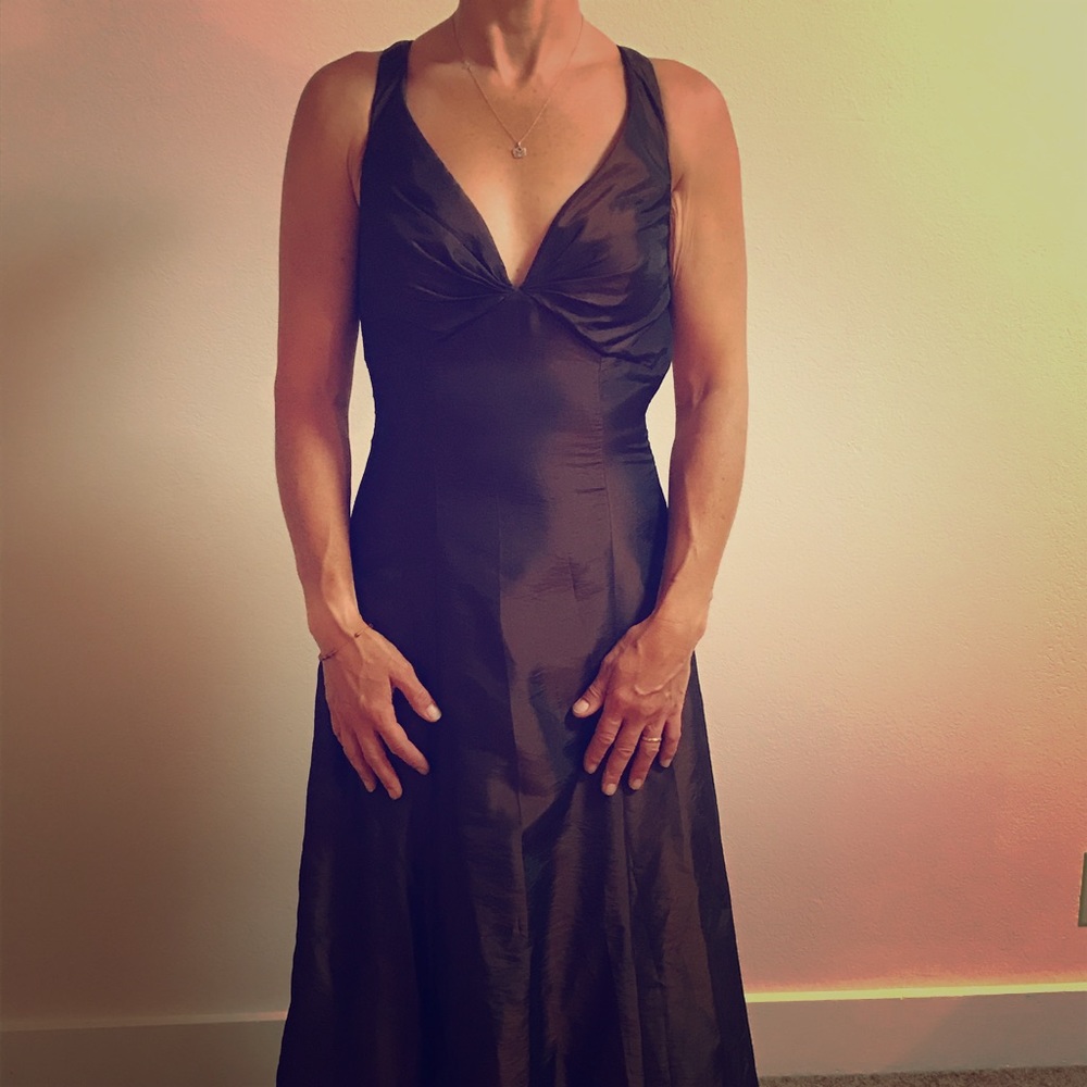 Brown taffeta gown